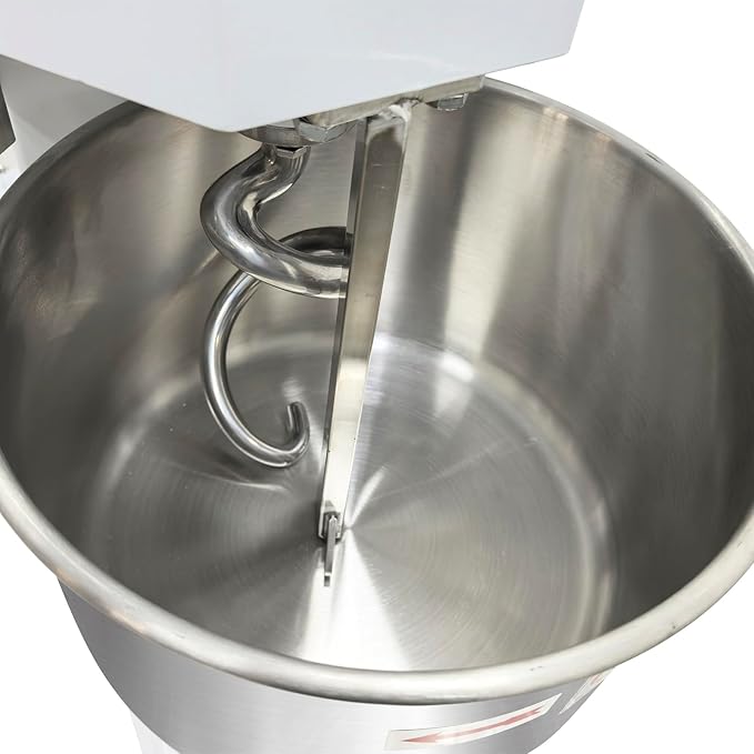 TECHTONGDA Commercial Sprial Dough Mixer with Double Action & Timer, 153-268 RPM Steplessly Variable Speed, 15L Stand Food Mixer, Dough Kneading Machine for Bakery, Pizzeria & Restaurant
