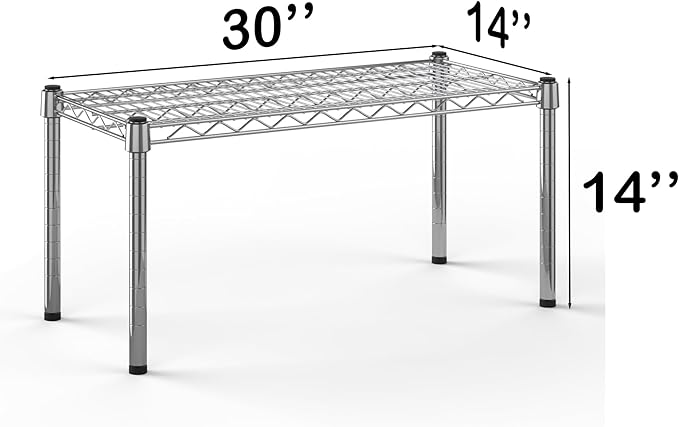 14''W x 30''L x 14''H Chrome Plated Wire Dunnage Rack | Off The Floor Storage