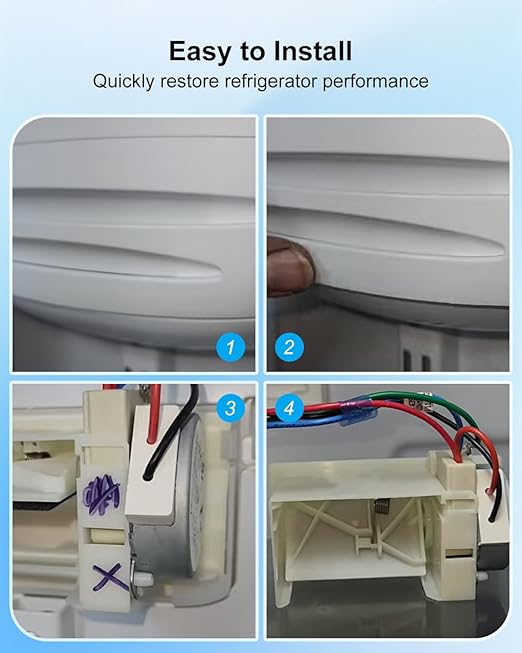 FBZA-1750-10A Fridge Air Duct Switch Electric Damper Motor Fit for Samsung Refrigerator Freezers, Replace DA31-00043E NSBA001Te1 DU25-0 FBZA-1750-10A, DC 12V
