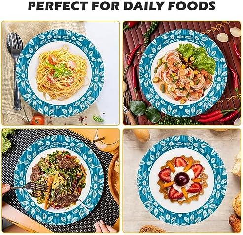 JOLLY CHEF 10 inch 140 Pack Disposable Paper Plates Heavy Duty Printed Paper Plates, 24 Pack 16 Oz Plastic Wine Glasses, Stemless Unbreakable Wine Cups Disposable - Image 6