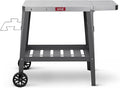 Outdoor Grill Cart, Pizza Oven Table with Wheels, Stainless Steel Countertop with Foldable Extension Table, Versatile Food Prep Grill Cart for Outdoor BBQ Cooking Gathering