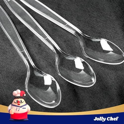 JOLLY CHEF Plastic Teaspoons 300 Count 6.54 Inch Clear Disposable Spoons - Image 4