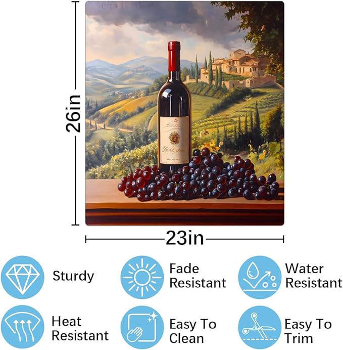 Farm Grapes Wine Dishwasher Magnet Cover Front Dishwasher Cover Decor Reusable Magnetic Door Cover Panel Decal Home Appliances Stickers Kitchen Refrigerator Fridge 23"x26"