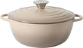 Gibson Home Addlestone 2.65 Qt Enameled Cast Iron Dutch Oven Pot with Lid – Round, Oven Safe to 500°F, Ideal for Bread Baking & Stews - Gradient Taupe
