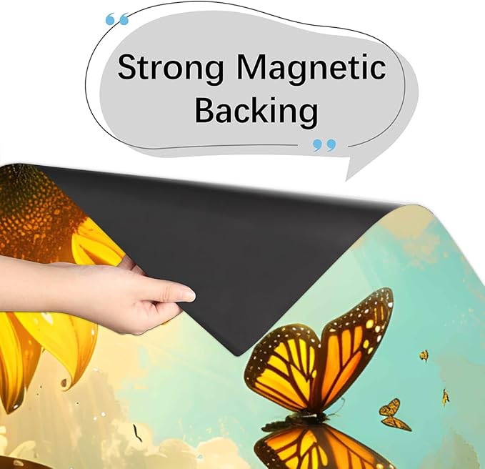 Sunflower Butterfly Dishwasher Magnet Cover Flower Animal Sunflower Dishwasher Decorative Cover Front Dishwasher Door Cover Reuseable Dishwasher Cover Panel Decal for Kitchen Home Appliances 23" X 26"
