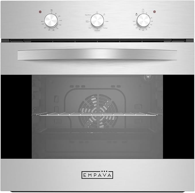 Empava 24 Inch Single Wall Oven with 6 Cooking Functions Mechanical Knobs Control in Stainless Steel, SXB14