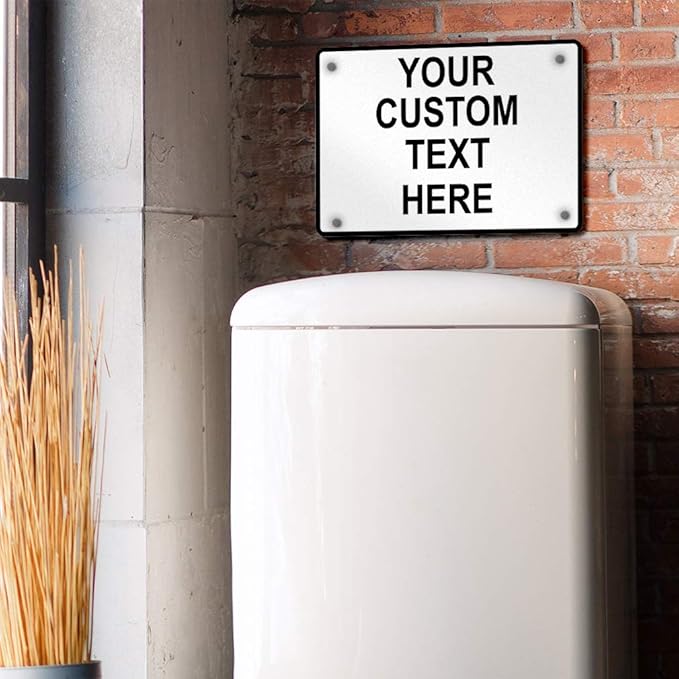 Aluminum Weatherproof Metal Sign Multiple Sizes Custom Personalized Text Here White Black Traffic Regulation Horizontal Street Signs 14x10Inches