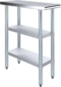 AmGood Stainless Steel Work Table with 2 Shelves | NSF | Metal Utility Table (12" Long x 30" Deep)