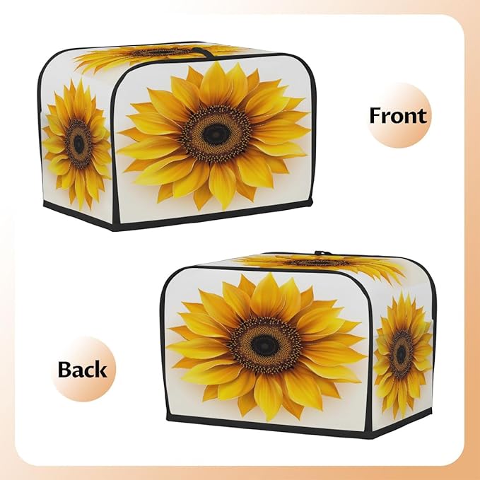 Toaster Cover 2 Slice, A Sunflower Anti Dust Protector for Bread Maker, Waterproof Kitchen Appliances Accessories