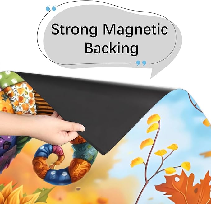 Pumpkin Gnome Cute Sunflower Fall Dishwasher Magnet Cover Pumpkin Flower Magnetic Dishwasher Decorative Cover Front Dishwasher Door Cover for Kitchen Refrigerator Home Appliances 23" X 26"