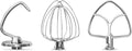 Stainless Steel Attachments 3 Pieces for KitchenAid 4.5-5QT Tilt-Head Stand Mixer and Mixing Bowl,K45WW Wire Whip, K45DH Dough Hook, K45B Flat Beater,Dishwasher Safe and Heavy Duty