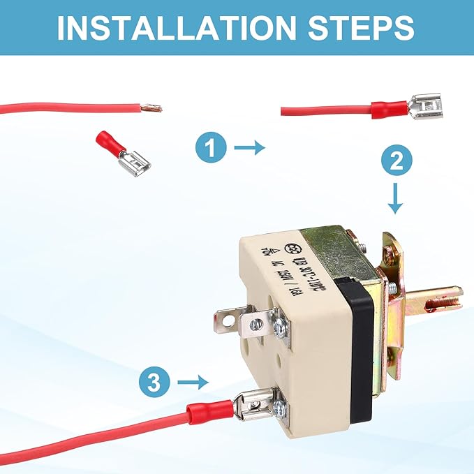 MECCANIXITY 2pcs Temperature Control Switch 250V, 16A 50-300°C Capillary Thermostat Temperature Control Switch for Oven Fryers Refrigerator Heaters