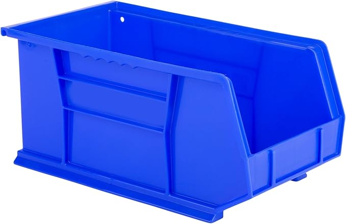Hudson Exchange 15" x 8" x 7" Plastic Stackable Storage Bin and Hanging Container, Blue