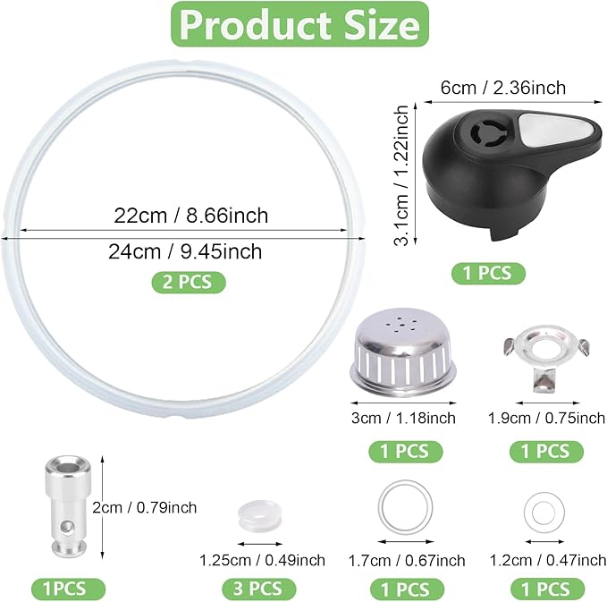 11 PCS Instant Pot Accessories for Lux 5, 6 QT, Instant Pot Replacement Parts Include Sealing Ring, Steam Release Valve, Anti-Block Shield, Valve Sealing Ring, Float Valve and Gasket