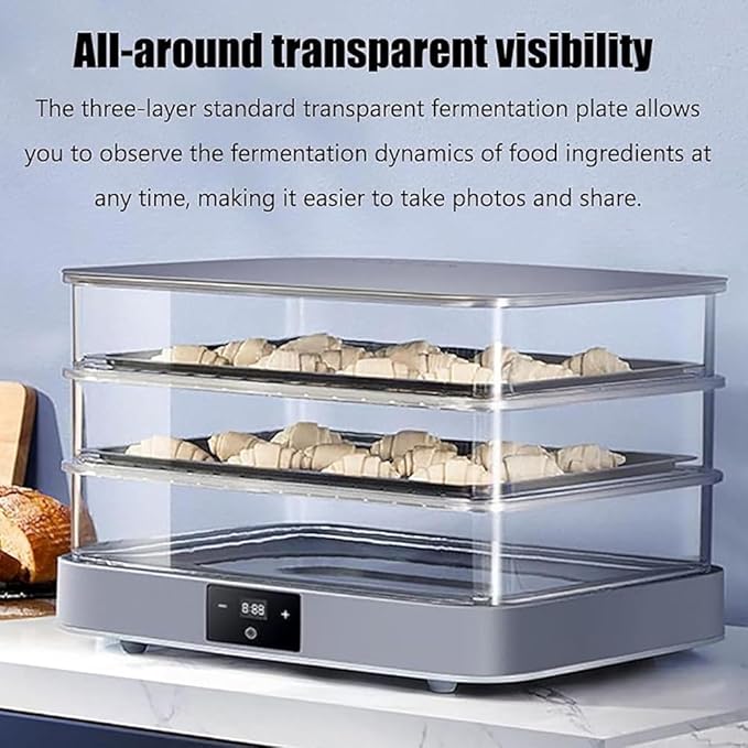 40L Electric Dough Proofer Machine – Home Bread Proofing Box with Adjustable Temperature, Timing & Humidity Control for Even Fermentation