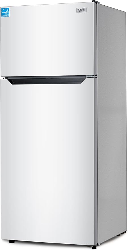 BLACK+DECKER 14.6 Cu. Ft. Top Mount Refrigerator with Freezer, 2 Door Refrigerator with Top Freezer and Adjustable Temperature Control, ENERGY STAR, BR1460HW, White