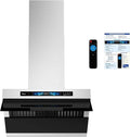 Awoco 30" Wall Mount Range Hood, Side-Draft Design, 4 Speeds Exhaust Fan with 800 CFM, Voice, Gesture, Touch & Remote Control, 6" Vent, Dimmable LED Light Bars, Adjustable Chimney up to 39"