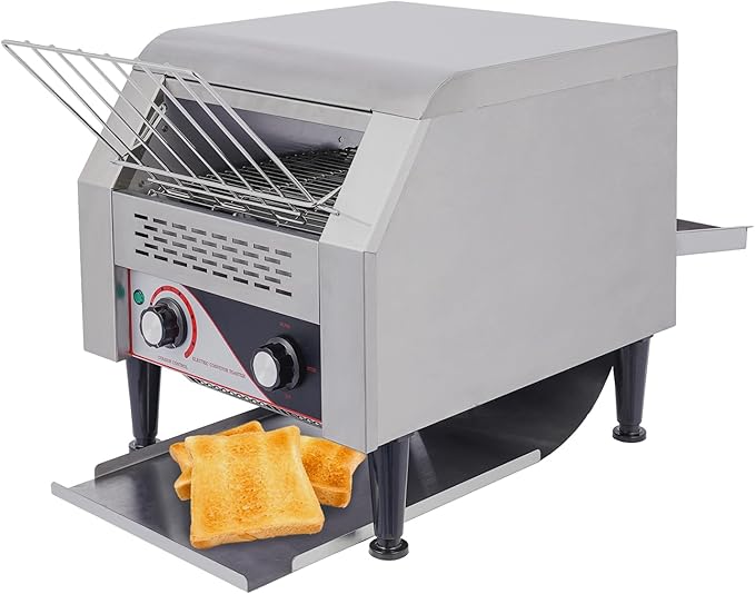 Commercial Toaster, 300 Slices/Hour, Conveyor Toaster Commercial, 1900W Heavy-duty Stainless Steel Rotating Toasters Oven for Restaurant, Conveyor Belt Toasters for Bun, Bagel, Bread