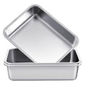 2 Pack Stainless Steel Commercial Bus Tubs Food Grade Meat Processing Tubs Lug Wash Basin Tote Box for Dishwashing, Kitchen, Restaurant, Utility (32 L)