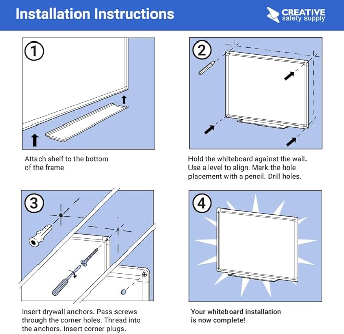 Project Planning Dry-Erase Whiteboard 48" x 36"