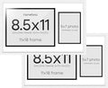 Homeforia 11x18 White Diploma Frame with Photo, High End Oak 11 x 18 Certificate Wood Frame with Mat 8.5x11 Diploma and 5x7 Picture, 18 by 11 Wooden Document Frames, Tempered Glass, Wall Kit, Set of 2