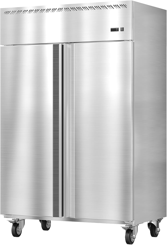 48" Commercial Refrigerator Freezer Combo, 36 Cu.ft Upright Freezer, Stainless Steel Beverage Cooler, 2-Door Commercial Refrigerator Freezer, Fan Cooling, Auto Defrost, 6 Shelves for Restaurant Shop
