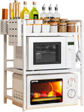 Microwave Storage Rack Kitchen Countertop Organizer Shelf Adjustable Microwave Stand, Toaster Oven Rack Expandable Spice for Kitchen Storage Stand/3Tier