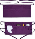 Argstar 2 Pack Server Apron with 4 Pockets, Waitress Waiter Waist Short Aprons(Available in 60/120 Pack)