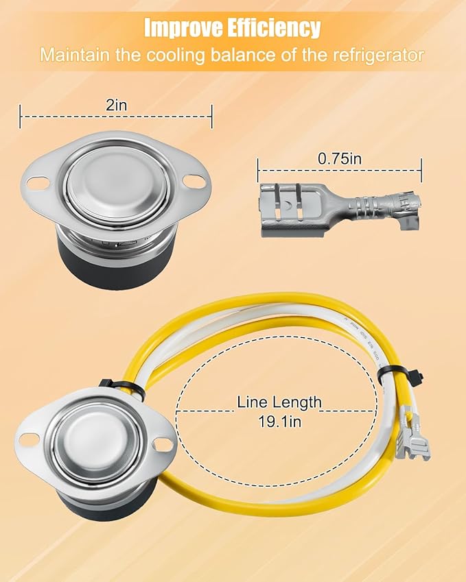 5708L 2-Wire Defrost Term Switch Fits for Climate Control Larkin Chandler Bohn Norlake Heater Switch, 75°F-40°F Refrigerator Defrost Thermostat Replace 078832 4751C 4752C SL5708