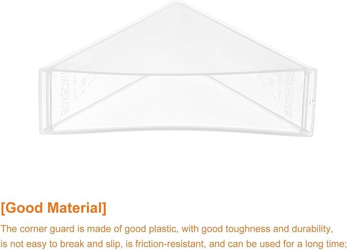uxcell 20Pcs Plastic Corner Protectors 18x71mm Right Angle Shape Glass Corner Guards Cushion for Corner Protection of Glass, Mirror, Tile, White