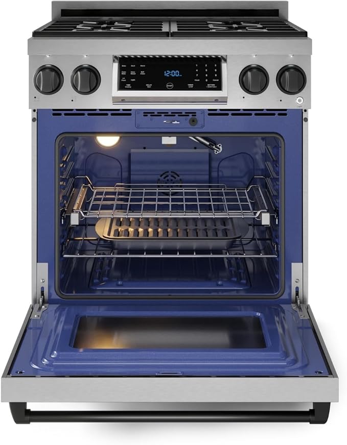 Gordon Ramsay by THOR Kitchen 30 Inch Professional Liquid Propane Range with Tilt Panel Touch Control in Stainless Steel/Black