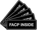 Signs ByLITA Standard FACP Inside Sign | Fire Safety Signage (Black/Silver) - Large 5 Pack