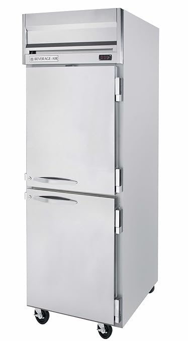 Beverage-Air HRPS1HC-1HS Horizon Series - Top Mount Reach in Refrigerator - Single Section - Half Solid Door - SS EXT/INT