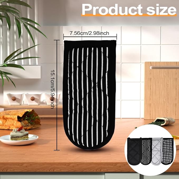 4PCS Cast Iron Skillet Handle Cover - Heat Resistant Cotton Pan Pot Handle Covers, Non-Slip Hot Handle Covers, Machine Washable Handle Mitts, Kitchen Baking Cooking BBQ Supplies