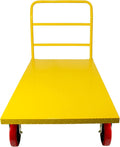 Platform Cart Industrial Dolly Cart 3300LB Heavy Duty 60” x 30” Platform Hand Truck Push Cart Super Heavy Duty Diamond Plate Commercial Flatbed Cart 8'' Moving Swivel Wheels (Yellow)