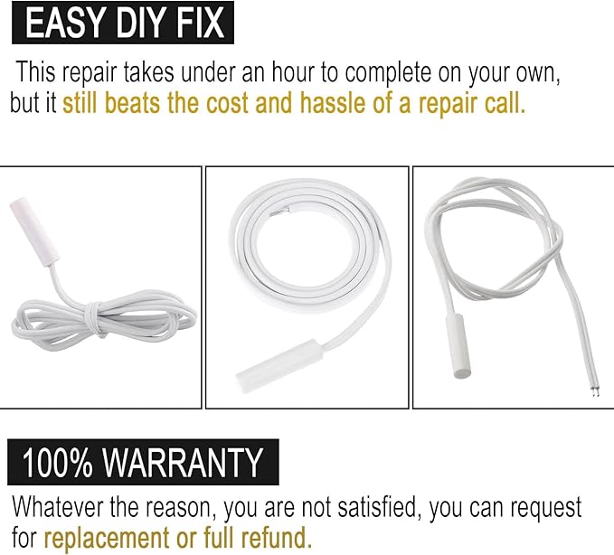 WR55X10025 Refrigerator Temperature Sensor by Seentech - Compatible with GE, Hotpoint Refrigerators & Freezers - Replaces AP3185407, 914093, AH304103, EA304103, PS304103 (Pack 1)