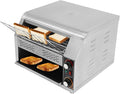 2400W Stainless Steel Countertop Bread Oven, Commercial Toaster Conveyor with Three Heating Modes & 7-Level Speed Control, 450 Slices/h, Rotating Toasters Oven for Toasting Bread, Sandwiches