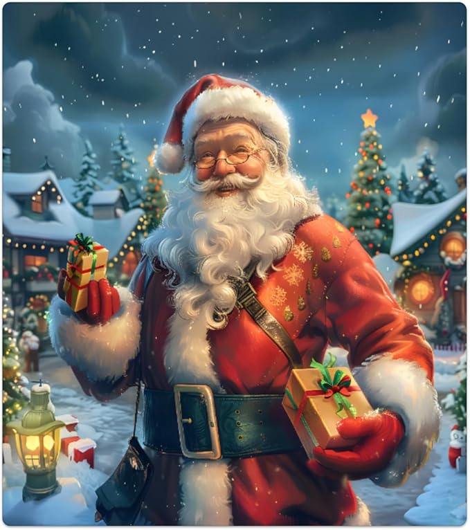 Cute Snow Scene Santa Claus Dishwasher Magnet Cover, Reusable Refrigerator Panel Stickers Microwave Front Door Covers Magnets for Kitchen Home Appliances Holiday Party Decorations 23 X 26 in
