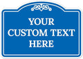 Custom Decorative Sign, Personalized Metal Sign for Business, Driveway, Home, Airbnb, Office Door Plaque, Blue Background Sign, 14x10 Inches, ACM, Fade Resistant, Made in USA by Sigo Signs