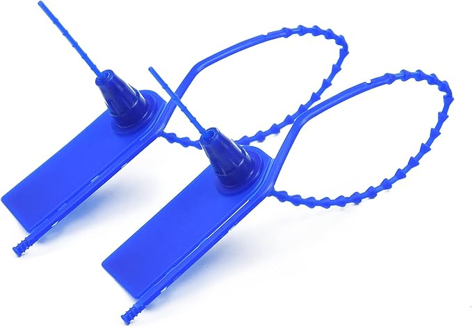 500 PCS Plastic Tamper Seals Pull Tight Security Seals Tags Breakaway Seals Numbered Zip Ties Disposable Self-Locking Ties for Fire Extinguisher, Tear Off Type, 210mm Length