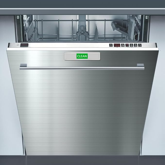 Kichwit Dishwasher Magnet Clean Dirty Dishwasher Running Sign, Works on All Dishwashers, 3 Options, Easy to Switch, Silver