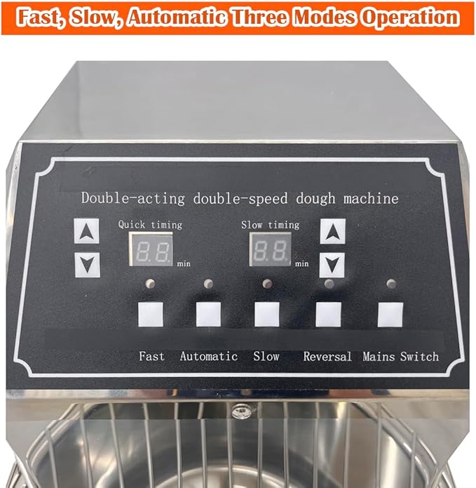 Commercial Spiral Dough Mixer 20L 304 Stainless Steel Stand Mixer with Double Action & Variable Speed, Heavy Duty Pizza & Bread Dough Kneading Machine for Restaurants, Bakeries, Home Kitchens