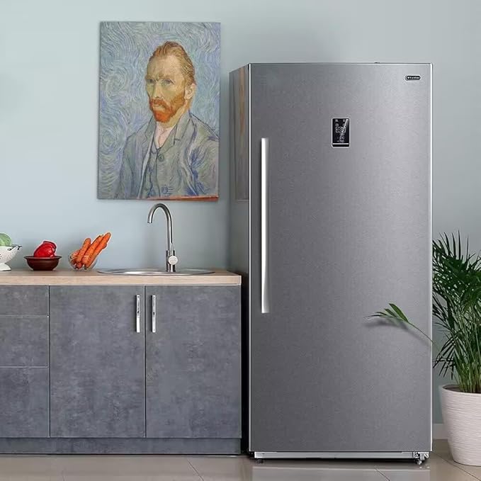 SMETA Upright Freezer with Drawers 21 Cu. Ft, Stand Up Freezer Frost Free, Garage Ready, Energy Saving, Led Light, Standup Full Size Freezerless Standing Freezer for Home, Office