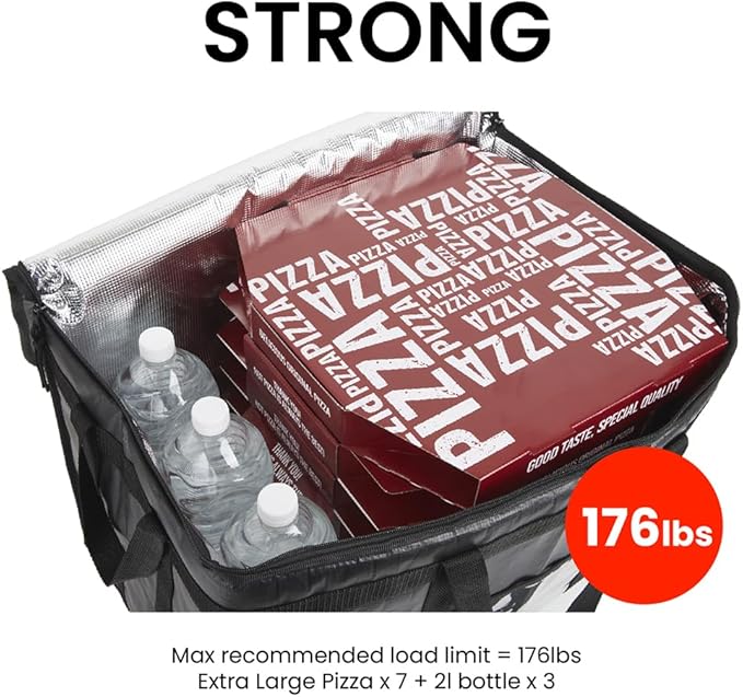 NZ home Insulated Bags for Food Delivery (3XL PRO) Grocery Shopping Cooler Bag, Pizza Delivery, Hot & Cold Catering Tote, Reusable, Foldable & Heavy Duty (10 Pack, Grey)