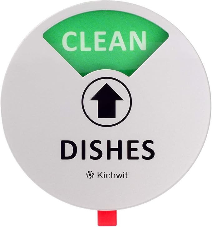Kichwit Dishwasher Magnet Clean Dirty Sign Indicator with Running and Empty Options, Works on All Dishwashers, Non-Scratch Strong Magnetic Backing, Residue Free Adhesive Included, 4 Inch, Silver