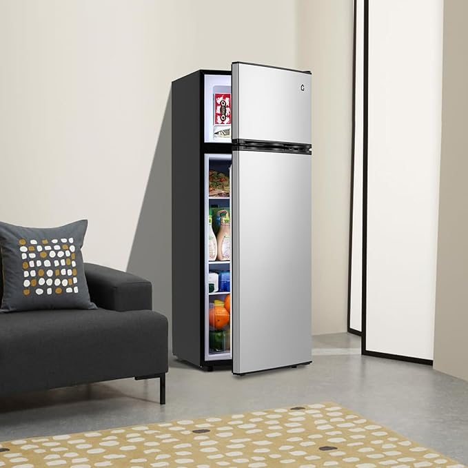 PioneerWorks 7.5 Cu.Ft Refrigerator with Freezer, 2 Door Fridge, 7 Settings Temperature Adjustable, Large Capacity, Food Storage or Cooling drinks,for Apartment,Bedroom,Dorm and Office
