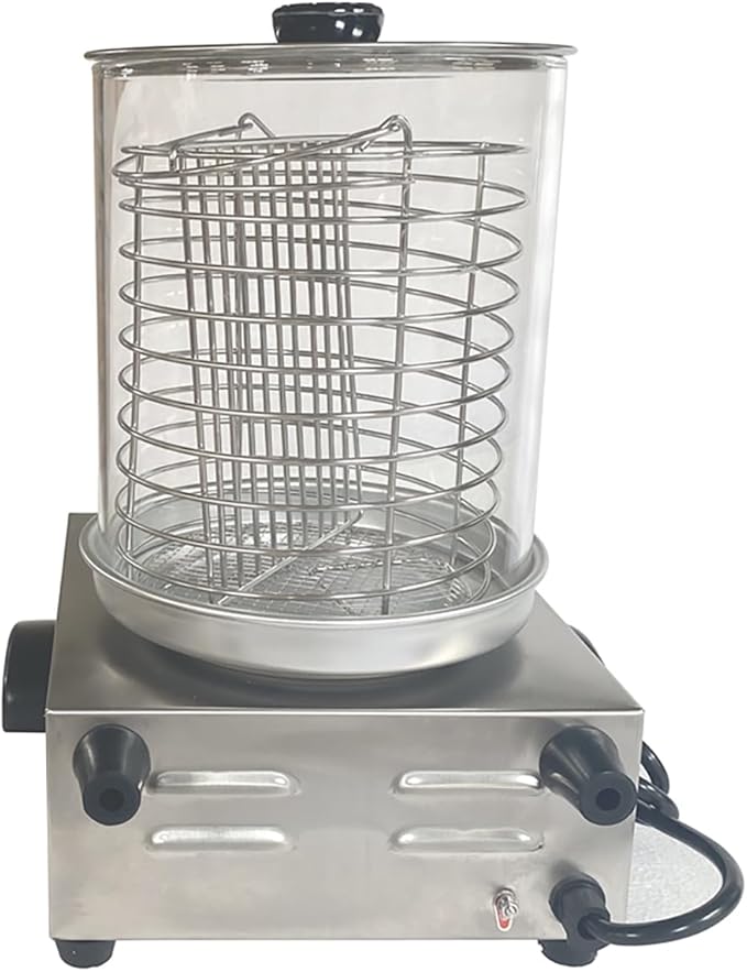 Hot Dog Warmer Steamer Machine Commercial Electric Sausage Warmer Countertop Stainless Steel Sausage Grill Heater Adjustable Temperature 32℉-185℉ 110V 300W