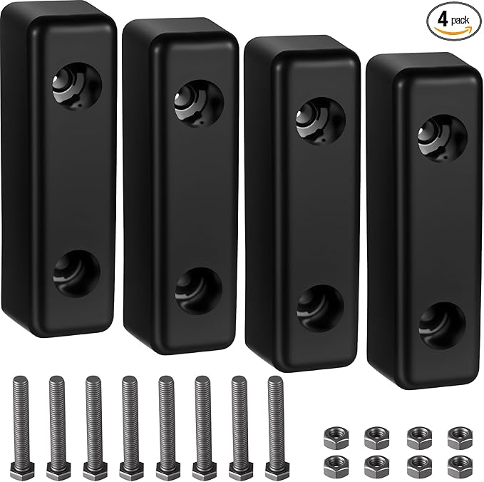Flutesan 4 Pcs Rubber Bumper Pads 8.3 x 4.5 x 2.4 Inch Dock Bumpers Automotive Blocks Rubber Bump Stop Black Guards Dock Buffer for Truck and Trailer Protection, Equipment and Delivery Bays