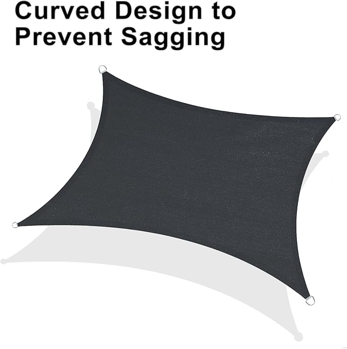 LOVE STORY Custom Size 10' x 12' Graphite Grey Sun Shade Sail Canopy Commercial Rectangle Sail Shade Fabric for Patio Garden Backyard Pool (Customized)