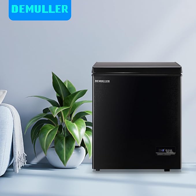 Chest Freezer 4.0 CU. FT Ultra-low Temperature Deep Freezers (Down to -12 ℉) with TWO Removable Baskets Accurate Display of Cabinet Temp Freestanding Black